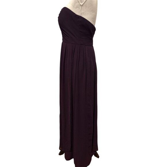 JENNY YOO Aidan Strapless Chiffon Plum Gown ONLY Size 4 - Picture 4 of 16